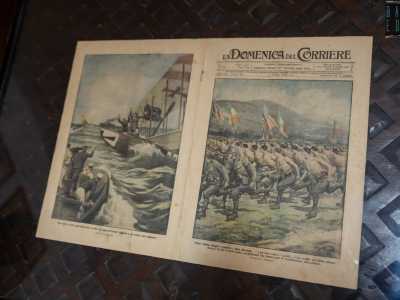La nostra guida ci indica anche la copia della �Domenica del Corriere� dell�agosto del 1918 nella quale � illustrata la cattura dell�idrovolante austroungarico Lohner 127 al largo delle coste baresi